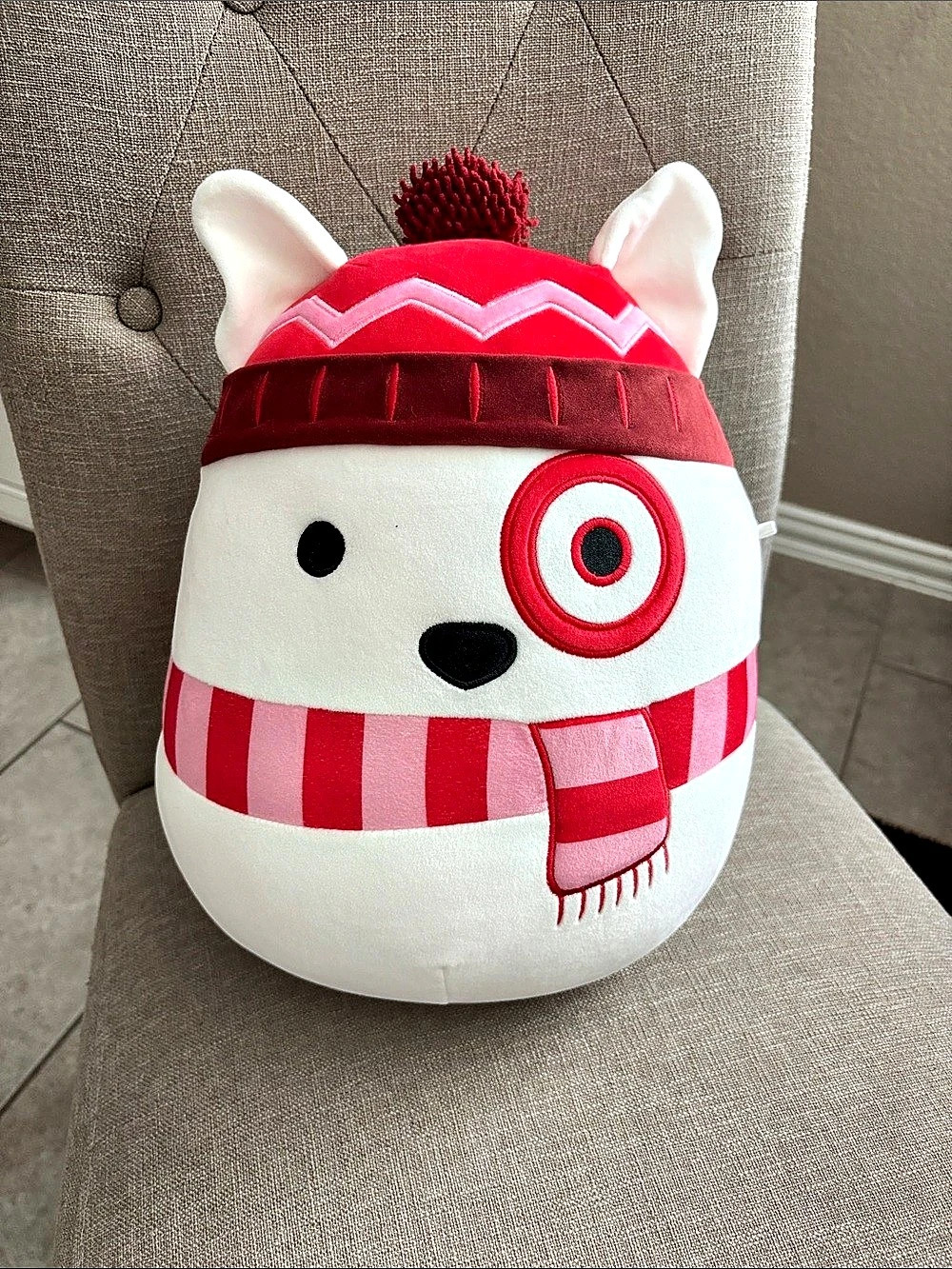 Squishmallows Bullseye the Target Dog Holiday Winter Plush